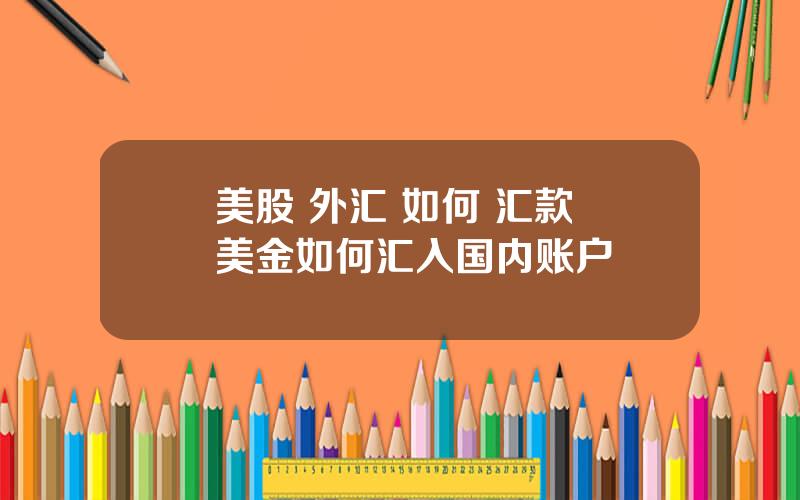 美股 外汇 如何 汇款 美金如何汇入国内账户